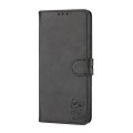 For Xiaomi Redmi 10A Embossed Happy Cat Pattern Leather Phone Case(Black)