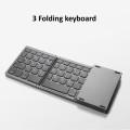 B089T Foldable Bluetooth Keyboard Rechargeable with Touchpad(Grey)