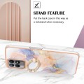 For OPPO Realme 8i Electroplating IMD TPU Phone Case with Ring(White Marble)