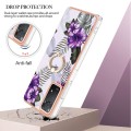 For Xiaomi Redmi Note 11 Pro 5G / 4G Global Electroplating IMD TPU Phone Case with Ring(Purple Flowe