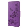 For Sony Xperia 10 IV Butterfly Embossed Horizontal Flip Leather Phone Case(Purple)
