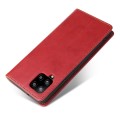 For Samsung Galaxy A12 Fierre Shann PU Genuine Leather Texture Leather Phone Case(Red)