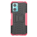 For Xiaomi Redmi Note 11E 5G Tire Texture TPU + PC Phone Case with Holder(Pink)