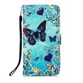 For Samsung Galaxy A23 4G&5G / F23 Colored Drawing Plain Weave Leather Phone Case(Heart Butterfly)