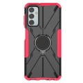 For Samsung Galaxy F23 / M23 5G Armor Bear Shockproof PC + TPU Phone Case with Ring(Rose Red)