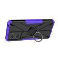 For Xiaomi Redmi Note 11E 5G Armor Bear Shockproof PC + TPU Phone Case with Ring(Purple)