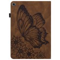 For Lenovo Tab M10 Plus 10.6 3rd Gen 2022 Big Butterfly Embossed Leather Tablet Case(Brown)