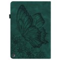 For Amazon Kindle Fire HD 8 2020 / 8 Plus Big Butterfly Embossed Smart Leather Tablet Case(Green)