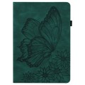 For Amazon Kindle Paperwhite 4 / 3 / 2 / 1 Big Butterfly Embossed Smart Leather Tablet Case(Green)