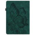 For Amazon Kindle Paperwhite 4 / 3 / 2 / 1 Big Butterfly Embossed Smart Leather Tablet Case(Green)