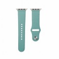 Nail Silver Buckle Leather Watch Band For Apple Watch Series 9&8&7 41mm / SE 3&SE 2&6&SE&5&4 40mm /
