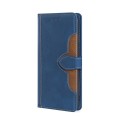 For OPPO A96 5G Stitching Skin Feel Magnetic Buckle Horizontal Flip PU Leather Case(Blue)