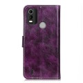 For Nokia C21 Plus Retro Crazy Horse Texture Leather Phone Case(Purple)