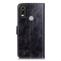 For Nokia C21 Plus Retro Crazy Horse Texture Leather Phone Case(Black)