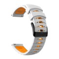 For Samsung Galaxy Watch 4 / Watch4 Classic Trapezoidal Three-row Hole Silicone Watch Band(White Ora