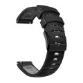 For Samsung Galaxy Watch 46mm Trapezoidal Three-row Hole Silicone Watch Band(Black Grey)