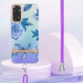 For Xiaomi Redmi Note 11s/Redmi Note 11 4G 6.43inch Global Flowers Series TPU Phone Case with Lanyar