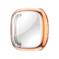 For Fitbit Versa 4 Full Coverage TPU Electroplating Watch Protective Case(Rose Gold)