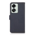 For OnePlus Nord 2T 5G KHAZNEH Litchi Texture RFID Genuine Leather Phone Case(Blue)