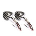 HP-Z056 1 Pair Retro Motorcycle Modified LED Turn Signal for Harley(Silver)