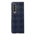 For Samsung Galaxy Z Fold4 Weave Plaid PU Phone Case(Blue)