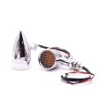 Z008 1 Pair 12V Modified Universal Motorcycle LED Turn Signal, Light Color:Red Light(Electroplating)