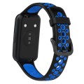 For Huawei Band 7 / 7 NFC Two-color Breathable Silicone Watch Band(Black+Blue)