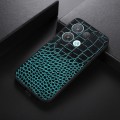 For OPPO Reno8 Pro+ 5G China / 8 Pro 5G Foreign Crocodile Top Layer Cowhide Leather Phone Case(Cyan