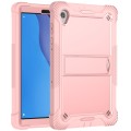 For Lenovo Tab M10 HD Silicone + PC Holder Shockproof Tablet Case(Rose Gold)