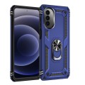 For Motorola Moto G52 Shockproof TPU + PC Holder Phone Case(Blue)