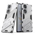 For Honor 70 Punk Armor 2 in 1 PC + TPU Shockproof Case with Invisible Holder(White)