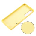 For Sony Xperia 1 IV Pure Color Liquid Silicone Shockproof Phone Case(Yellow)