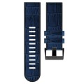 For Garmin Fenix 7X/6X Pro/Tactix 7 26mm Crocodile Texture Silicone Leather Watch Band(Blue)