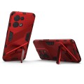 For OPPO Reno8 Punk Armor 2 in 1 PC + TPU Shockproof Phone Case with Invisible Holder(Red)
