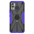 For Infinix Hot 12 Play Armor Bear Shockproof PC + TPU Phone Case(Purple)