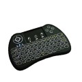 H9 2.4GHz Mini Wireless Air Mouse QWERTY Keyboard with White Backlight & Touchpad for PC, TV(Black)