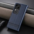 For vivo S18 AZNS Magnetic Calf Texture Leather Phone Case(Dark Blu)