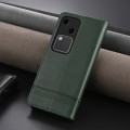 For vivo S18 AZNS Magnetic Calf Texture Leather Phone Case(Dark Green)