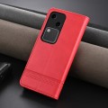 For vivo S18 AZNS Magnetic Calf Texture Leather Phone Case(Red)