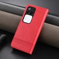 For vivo S18 Pro AZNS Magnetic Calf Texture Leather Phone Case(Red)