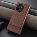 For vivo S18e AZNS Magnetic Calf Texture Leather Phone Case(Dark Brown)