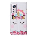 For Xiaomi 12 Lite Colored Drawing Pattern Flip Leather Phone Case(Crown Unicorn)
