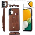 For Samsung Galaxy A73 5G Wristband Kickstand Wallet Leather Phone Case(Brown)