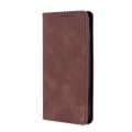 For Blackview A70 Skin Feel Magnetic Horizontal Flip Leather Phone Case(Dark Brown)