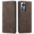 For Xiaomi 12 Pro CaseMe 013 Multifunctional Horizontal Flip Leather Phone Case(Coffee)