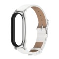 For Xiaomi Mi Band 7 / 7 NFC MIJOBS Plus Metal Case Microfiber Leather Watch Band(White Silver)