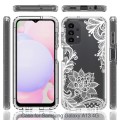 For Samsung Galaxy A13 4G PC+TPU Transparent Painted Phone Case(White Flower)