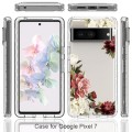 For Google Pixel 7 PC+TPU Transparent Painted Phone Case(Rose)