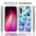 For Xiaomi Redmi Note 8 PC+TPU Transparent Painted Phone Case(Blue Butterflies)