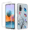 For Xiaomi Redmi Note 10 Pro PC+TPU Transparent Painted Phone Case(Tree Butterflies)